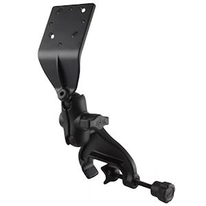 Yoke Clamp Mount with Short Double Socket Arm and Angled Plate